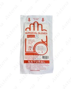 Ձեռնոց ստերիլ վիրաբուժական լատեքս տալկով Օրանժ N8