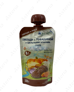 Пюре Fleur Alpine Organic из овощей, телятины и бобовых 100г